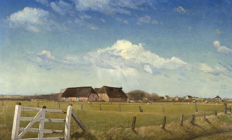 Laurits Andersen Ring Fenced in Pastures Norge oil painting art
